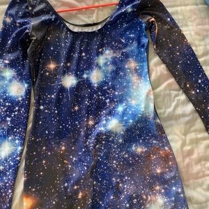 Black Milk Galaxy Blue Long Sleeve Dress